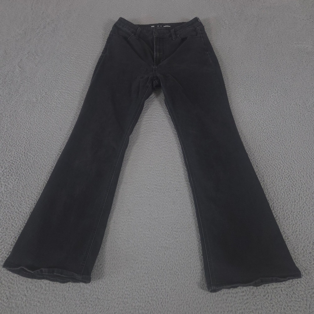 Old Navy Jeans Womens 8 Black Wow Flare‎ High-Waisted Stretch Denim Bell Bottoms